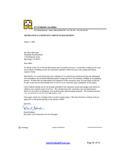 City of Newark Recreation & Community Services Profitable Food Facilities Recommendation Letter