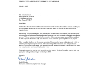 City of Newark Recreation & Community Services Profitable Food Facilities Recommendation Letter