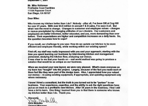 Cog Hill Golf & Country Club, Inc. Profitable Food Facilities Recommendation Letter