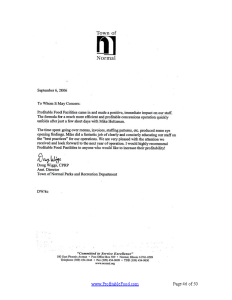 Town of NormalProfitable Food Facilities Recommendation Letter