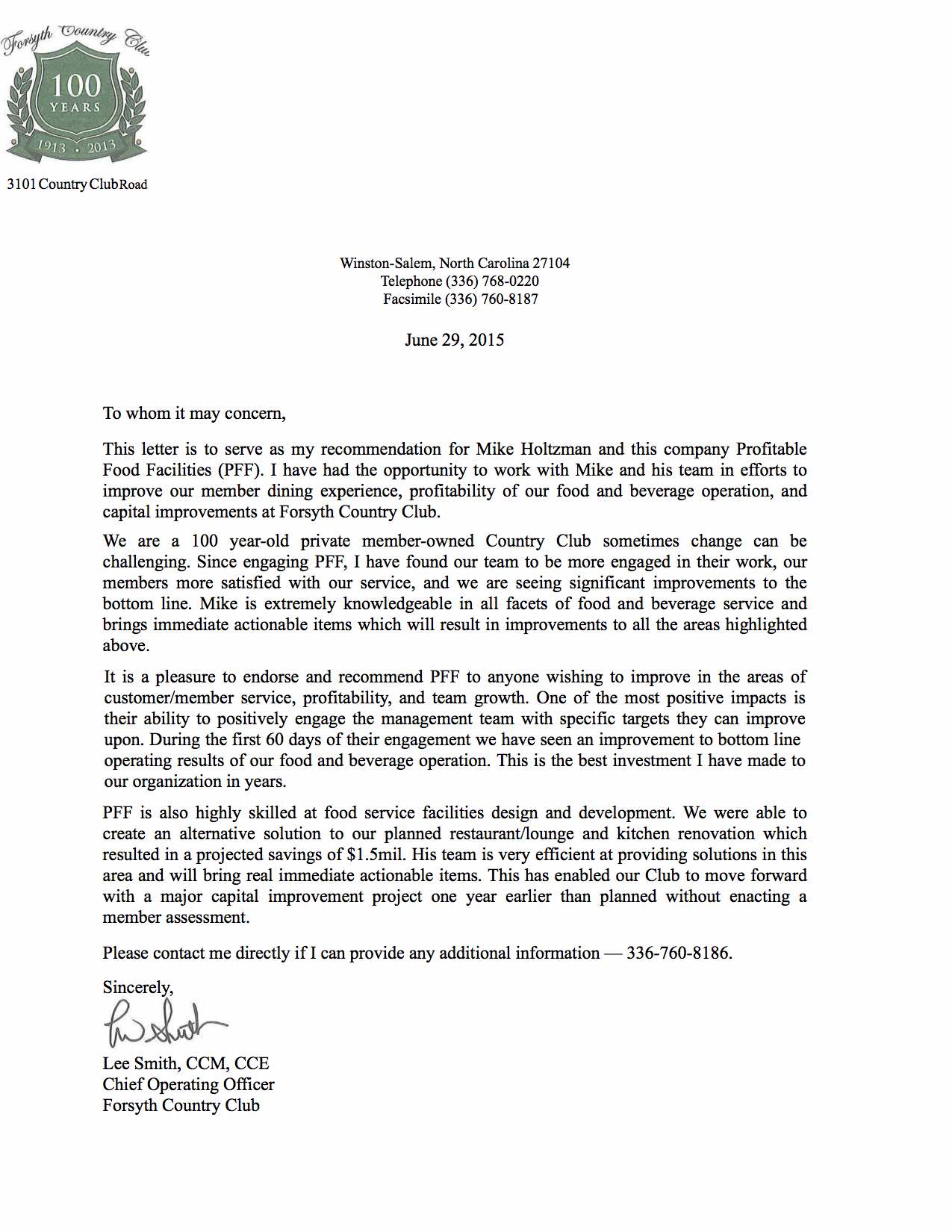 letter of recommendation for membership